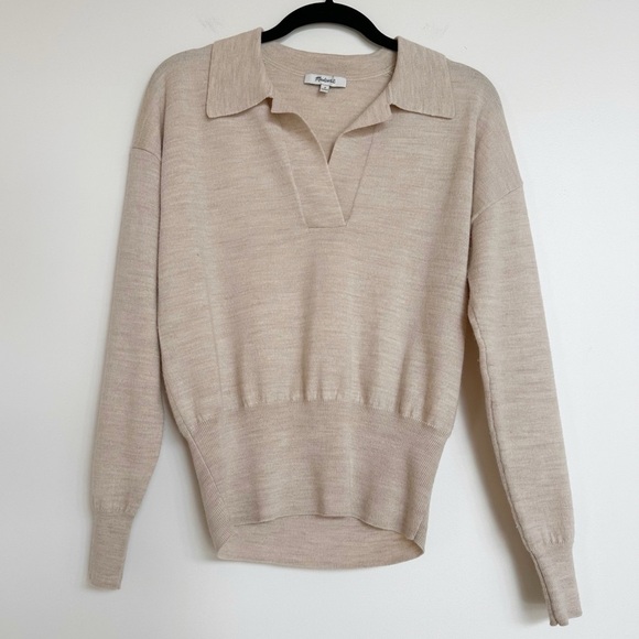 Madewell 100% Merino Wool Collared Pullover Polo Sweater Size Small - Picture 1 of 8